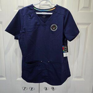 NWT Navy Blue ScrubStar Breathable V-Neck Scrub Shirt – Size Large